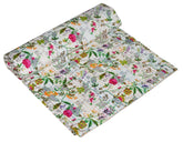 Indischer Baumwoll-Paradies-Druck Kantha-Steppdecke, Bettüberwurf, Sofaüberwurf, Tagesdecke, Queen-Size-Größe, handgefertigt, Vintage-Decke, weiße Farbe